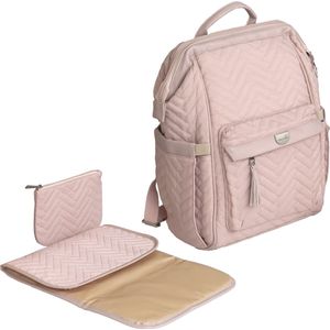 Moon™ Elisa - Luxe Luiertas - Inclusief Extra Tasje, Verschoonmatje en Kinderwagenclips - Roze