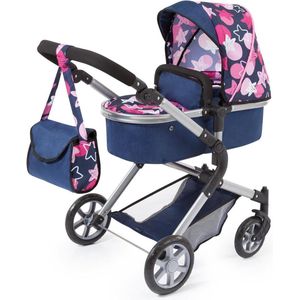 Poppenwagen City Neo - luiertas - boodschappenmand - kinderwagen - blauw - roze