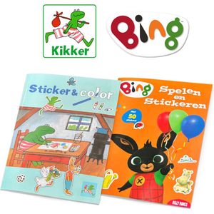 BING + Kikker voordeelbundel - 2 kleurboeken met stickers - Voor kinderen 2 jaar / 3 jaar / 4 jaar - Speelgoed peuter / kleuter - Tekenen jongens / meisjes - Stickerboeken - Cadeau - Doeboek - Leren - Activiteitenboek