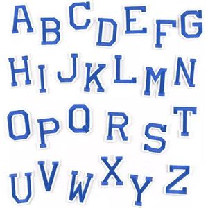 Strijk Embleem 'Alfabet Patch' - 26 stuks - BLAUW - Letters Stof Applicatie - Geborduurd - Kleding - Badges - Schooltas - Strijkletters - Patches - Iron On - Glue