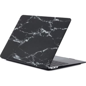 Mobigear Laptophoes geschikt voor Apple MacBook Air 13 Inch (2018-2020) Hoes Hardshell Laptopcover MacBook Case | Mobigear Marble - Zwart - Model A1932 / A2179 / A2337