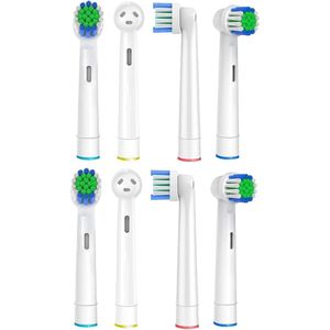 Tandenborstel Vervangende Opzetborstels 8 stuks,Wit Compatibel met vele Braun Oral B electrische tandenborstels.