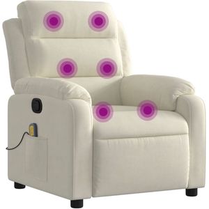vidaXL Massagestoel verstelbaar fluweel crème