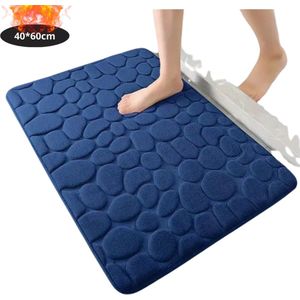 Livano Badmat - Douchemat - Antislip - Wc Mat - Toiletmat - Badkamermat - Marineblauw - 40x60