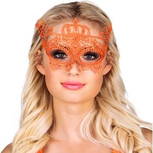 Boland - Kanten oogmasker Oranje Oranje - Volwassenen - - Koningsdag