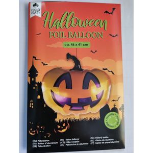 Halloween folie ballon Pompoen, 46 x 41 cm, figuurballon