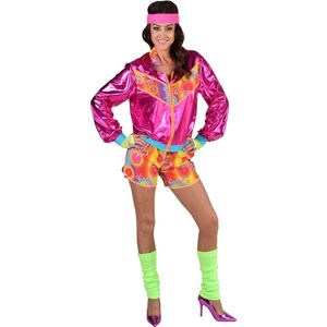 Magic By Freddy's - Jaren 80 & 90 Kostuum - Jaren 80 Roll And Skate In De Disco Freak - Vrouw - Roze - XL - Carnavalskleding - Verkleedkleding