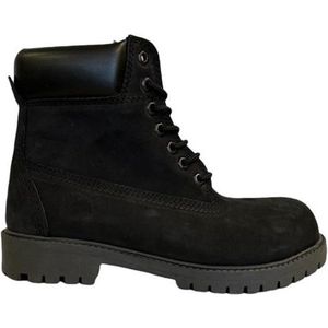 Heren Laarzen- Mannen Boots- 6-inch Veterboots- Winterboots- Mannen Schoenen- Winterlaarzen heren- Stevige Winterschoenen- Nubuck Leather- Zwart- Maat 44