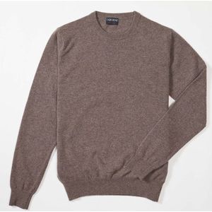 Osborne Knitwear Trui met ronde hals - Geelong wol - Teak - L