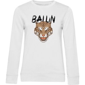 Ballin Est. 2013 - Dames Sweaters Tiger Sweater - Wit - Maat S