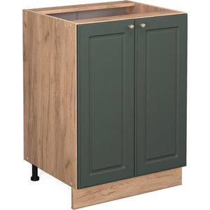 Vicco Keukenonderkast Fame-Line, Groen-Goud Landhuis/Krachtige eik goud, 60 cm , WB Marmer