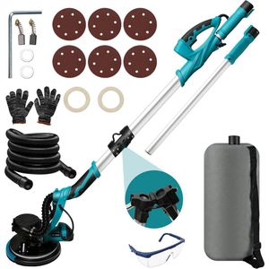 Tumex - Langnekschuurmachine - Plafondschuurmachine - met LED-verlichting - 1250W Motor - 800-1800 RPM - 5 Snelheden - 95% Stofabsorptie