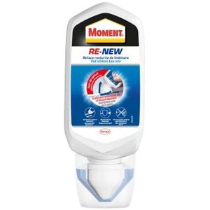Henkel Re-New Witte Siliconen Voegen Vernieuwer en Reparatiepasta, Schimmelbestendig en Waterdicht, 80 ml