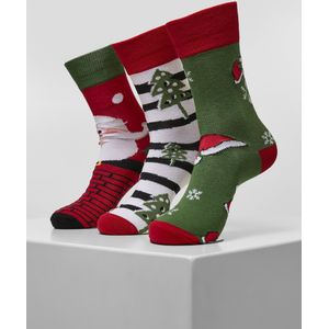 Christmas - Kerstmis - Feestdagen - Feest - Kerst - Modern - Nieuw - Stripe Santa Christmas Socks 3-Pack