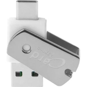 DrPhone SwiftConnect USB 3.1 Type C SD-Kaartlezeradapter - OTG Ondersteuning - Wit/Zilver