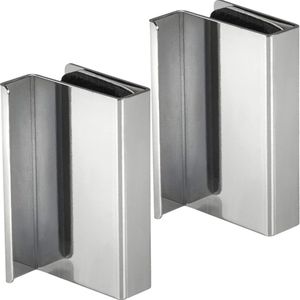 Magnetische Deurvergrendeling voor Glazen Deuren - 2 Stuks Gepolijst Staal | Druktegenslot | Geschikt voor Glas Dikte 4-6 mm