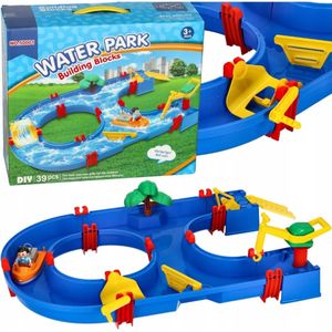 Ariko Waterpark Tuinspeelgoed - Waterbaan - 39-Delig - Met Kraan, Boot, Poppetje En Nog Veel Meer - Multikleurig