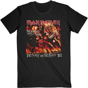 Iron Maiden - Number Of The Beast The Beast On The Road Vintage Heren T-shirt - S - Zwart