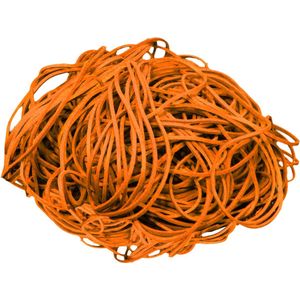 1 kg - Elastiek - oranje - diameter 50mm - breedte 1,5mm - in zak - ca 2500 stuks