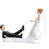 Taarttopper Bruiloft Bruidspaar Grappig Touw 13cm