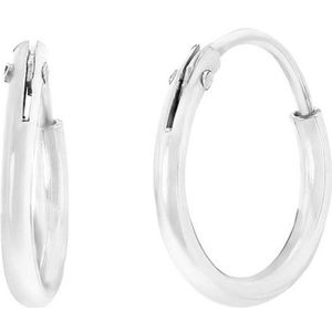 Lucardi Dames Oorbellen Rhodiumplated 10mm - Oorbellen - Cadeau - Echt Zilver - Zilverkleurig
