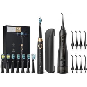 Mond Douche + Electrische Tanden Borstel Set Sonische Tandenborstel & Water Flossen Usb Opladen Waterdicht 5 Modus 3 Opzetborstels Tandenborstel Tanden Verzorging Hygiëne