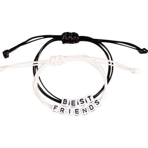 Kasey - Vriendschapsarmbandjes - Vriendschap Cadeau - Vriendschapsarmbandjes Voor 2 - BFF armband voor 2 - Zwart/Wit