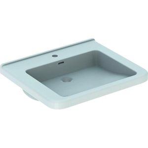 Geberit Renova Comfort Square  Wastafel Met Kraangat En Overloop 650x550mm Wit