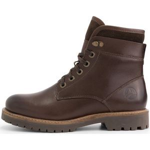 Travelin' Langesund Dames - Leren Veterschoenen - Wol gevoerde boots - Donkerbruin leer