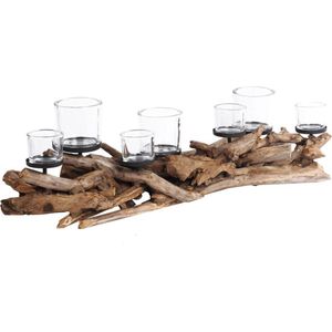 Teak Kaarshouder - Candle Holder teak- Lengte 90 cm