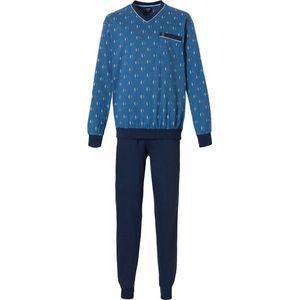 Donker blauwe Robson heren pyjama rondjes