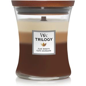 Medium Hourglass Trilogy geurkaarss-sCafé Sweetss-smet houten lonts-sBrandtijd: tot wel 60 uur