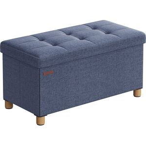 Opvouwbare bank 38 x 76 x 40 cm – Met opbergruimte licht denimblauw