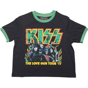 Kiss - St Paddy's Ringer Crop top - S - Zwart