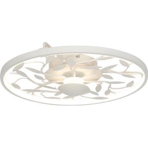QAZQA bota - Art Deco LED Dimbare Plafondlamp met Dimmer - 1 lichts - Ø 485 mm - Wit - Woonkamers-sSlaapkamers-sKeuken