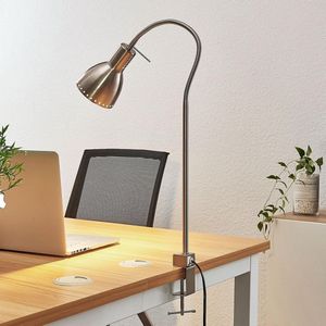 Lindby - Klemlamp - 1licht - metaal - H: 60 cm - E27 - gesatineerd nikkel