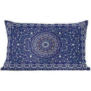 Sierkussens - Kussentjes Woonkamer - 60x40 cm - Perzisch Tapijt - Mandala - Vloerkleed - Blauw