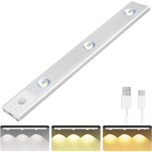 Kastverlichting keuken LED met bewegingsmelder dag en nacht 3 kleuren verstelbaar voor kast kledingkast trap lade zolder hal .