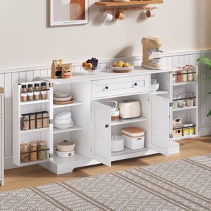 Sweiko Buffetkast - Dressoir - Met lade + legborddeur - Verstelbaar legbord - Wit