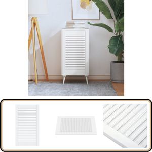 vidaXL Kastdeur Lamellen 69x39,4 cm Grenenhout Louvredeur - Kastdeur - Grenenhouten Deur - Witte Deur - Vintage Deur