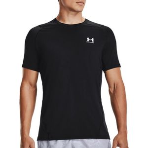 Under Armour UA HG Heatgear Armour Fitted Short Sleeve Heren Sportshirt - Zwart - Maat L