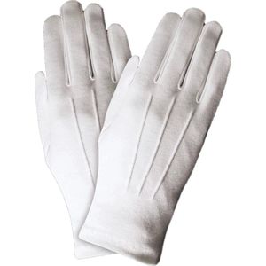 Kerstman handschoenen - wit - polyester - volwassenen - verkleedaccessoires
