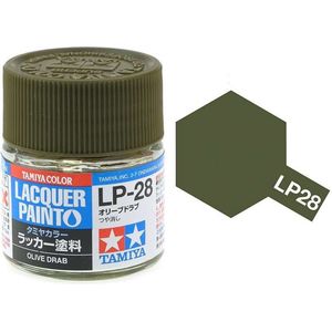 Tamiya LP-28 Olive Drab 1 - Matt - Lacquer Paint - 10ml Verf potje