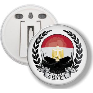 Button Met Clip - Schedel Vlag Egypte