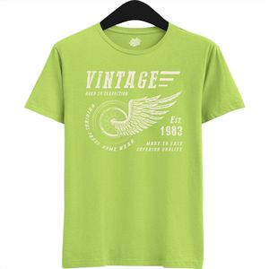 A Vintage Motorcycle Addict Est 1983 | Retro Verjaardag Motor Cadeau Shirt - T-Shirt - Unisex - Appel Groen - Maat 3XL