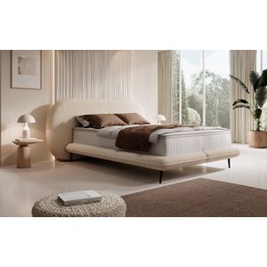 Meubella - Tweepersoonsbed Breeze - Beige - Teddystof - 140x200 cm