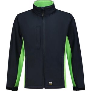 Tricorp soft shell jack bi-color - 402002 - navy / limoen - maat XXS