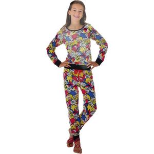 Pyjamapak met strip figuren - Multicolor - Polyester - Maat 110 / 116