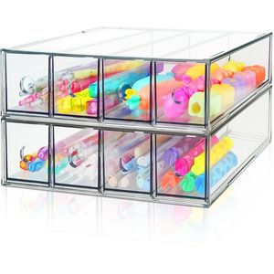 My Ninki ® Organiseer Je Ruimte Met Deze Multifunctionele, Stapelbare Acryl Ladeboxen Voor Kantoor En Huis
