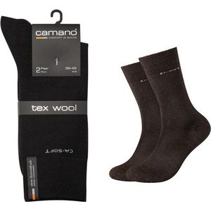 Camano 2 PACK Wol met Tex Unisex Marine 39/42  Naadloos zonder knellende elastiek